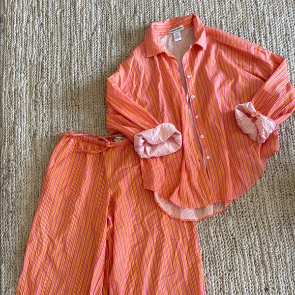 Dippin' Daisy's Tops - Dippin' Daisy's Orange and Pink Set with Classic Stripes